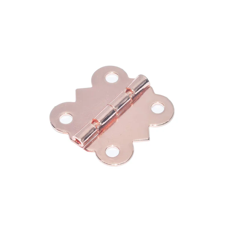 China Custom Round Small metal Wooden Box Hinges with Rose gold plated  FS5003