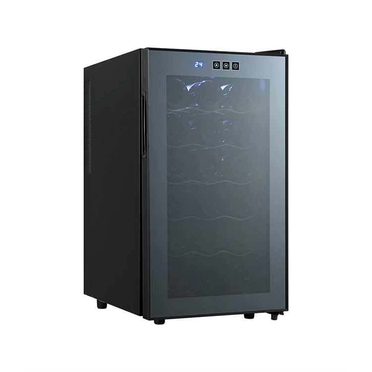 Semiconductor Electric Refrigerator Thermoelectric Built in Wine Cooler Fridge Single Glass Door Mini 0.827*3.11*1.69 Black 5-18