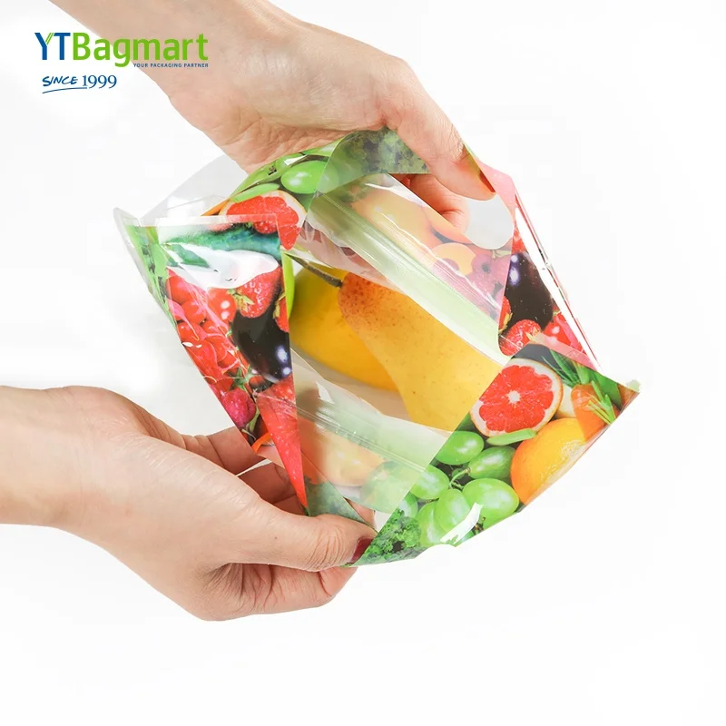 Food Grade Zipper Frozen Laminated Plastic Bag For Fruit And Vegetable