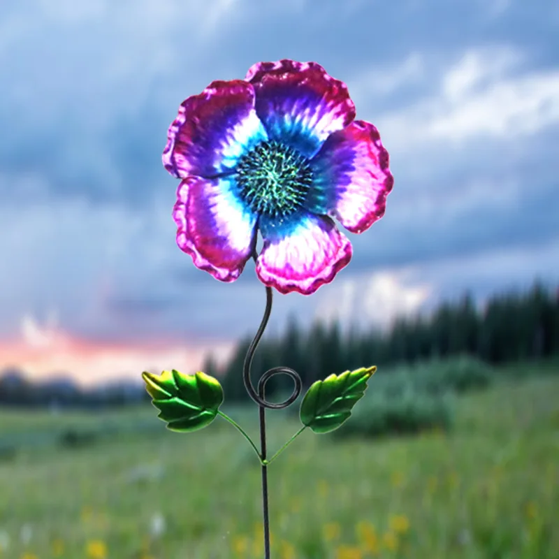 YJL wholesale Iron Garden Decoration Metal Outdoor colorful flower Decoration courtyards Decoration