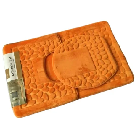 Лидер продаж, набор фланелевых ковриков для ванной комнаты с тиснением