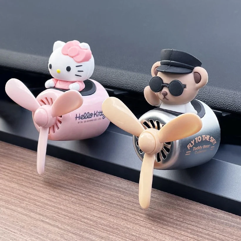 Bear Pilot Rotating Car Air Freshener Air Outlet Fan Custom Logo Luxury Car Air Freshener Car Diffuser