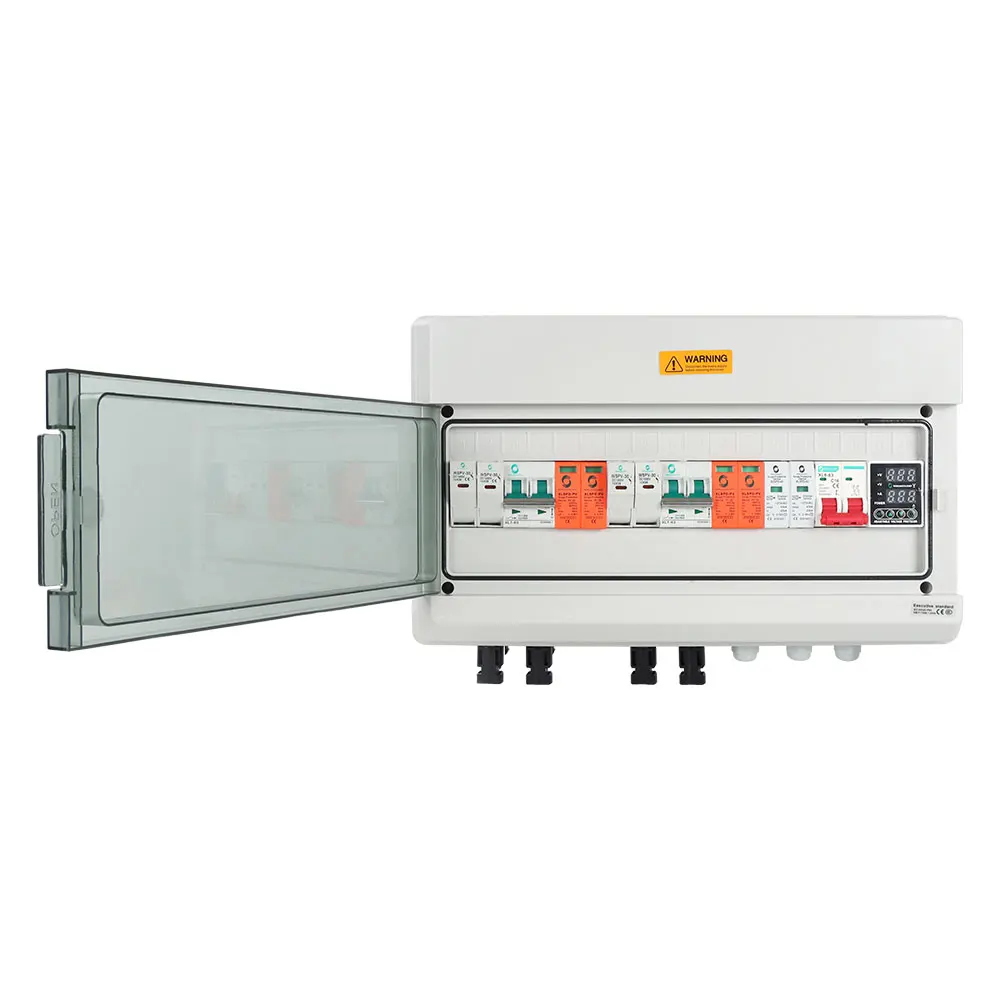 WSDB-PV2/2 Waterproof dustproof 2 in 2 out 2 string AC + DC solar pv array battery combiner box  for solar panel energy system