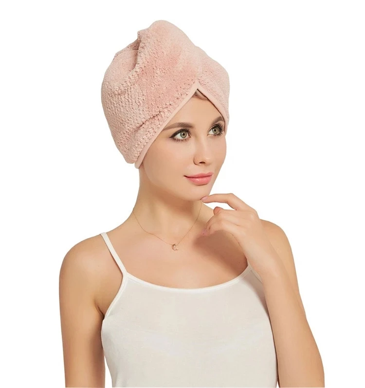 Custom Personalized Women's Super Absorbent Quick Dry Soft  Turban Twist Wrap Microfiber Hair Towel F043-1