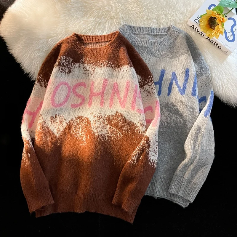 Manufacturers Clothing Custom Logo Cotton Knitted Sweater Unisex Crewneck Oversized Mens Sweater Sweatshirts Hoodies