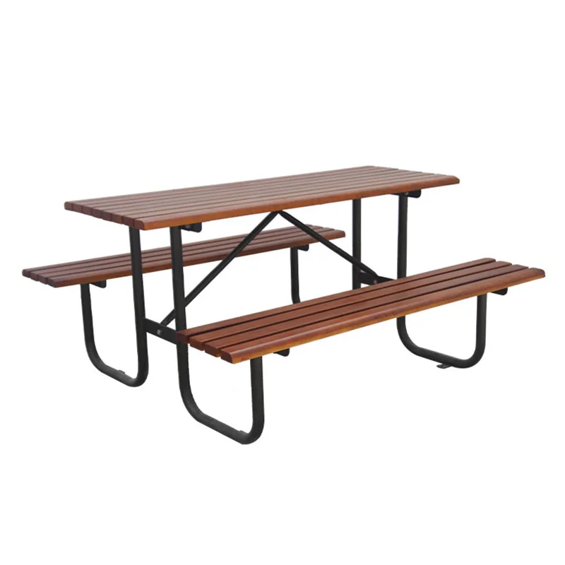 outdoor extra long wood plastic composite camping table with bench patio rectangular wooden picnic table