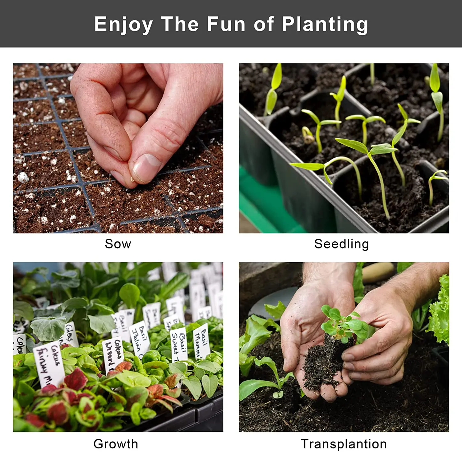 Durable 32/50/72/105/128 Cells Flower Vegetables Plant Germination Growing Seedling Trays Garden Nursery Tray