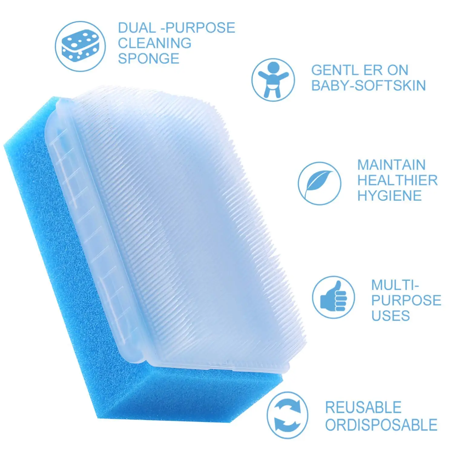 6 Pack Nail Sponge Scrub Hand Brush Soft Bristle Bath Brush for child