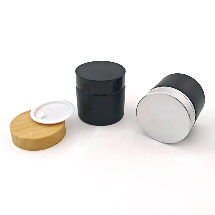 black matte luxury hair oil empty shampoo bottle bamboo dropper pump cap cosmetic set screw glass bottles and jars for cosmetics