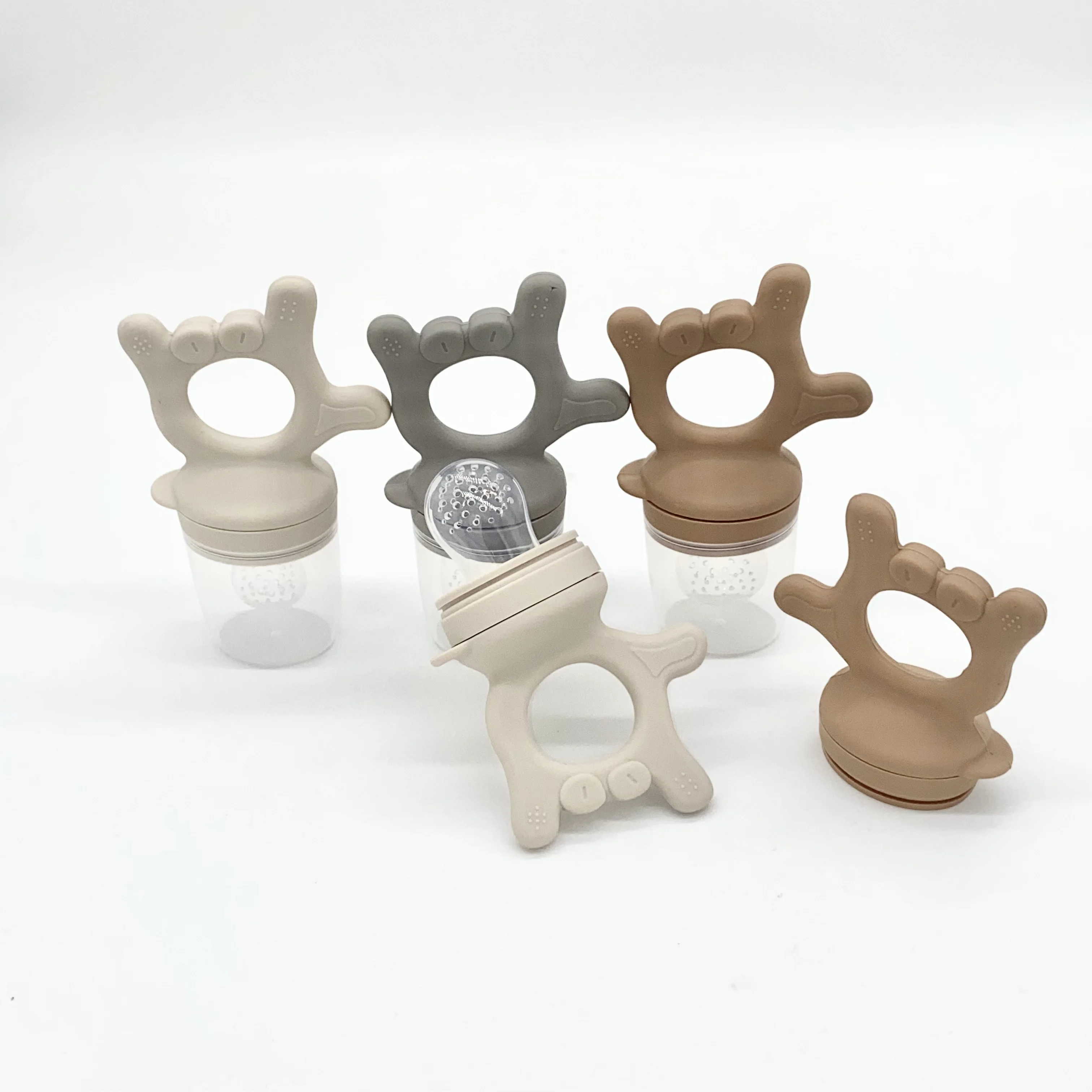 2024 New Design Silicone Baby Fruit Food Feeder With Freezer Pods Feeder Fruit Pacifier With Silicone Freezing Tray with Lid Set