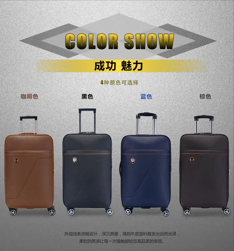 Hard shell PU luggage travel set luxury travel equipments  essentials travel bags business bags & case Business leather  Luggage