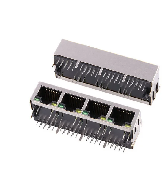 Professional Manufacturer 100 Base 1x4 Port RJ 45 Connector Transformer with Shield Jack