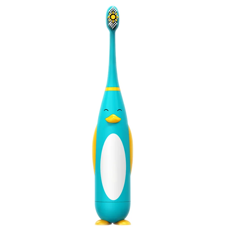 Wholesale Silicone Adorable Yellow Baby Duck Shaped Electric Toothbrush Dental Electric Toothbrushes for Kids