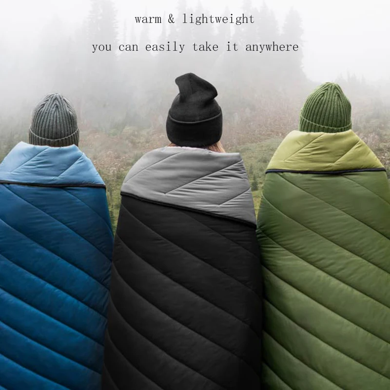 wholesale Comfortable outdoor down puffy blanket hiking camp blanket