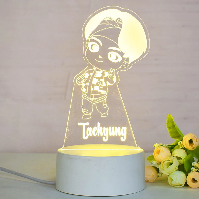 Trending Products 2023 New Arrivals K-pop Merchandise 3D Acrylic Night Light Kpop Table Lamp Custom Logo Desk Lighting
