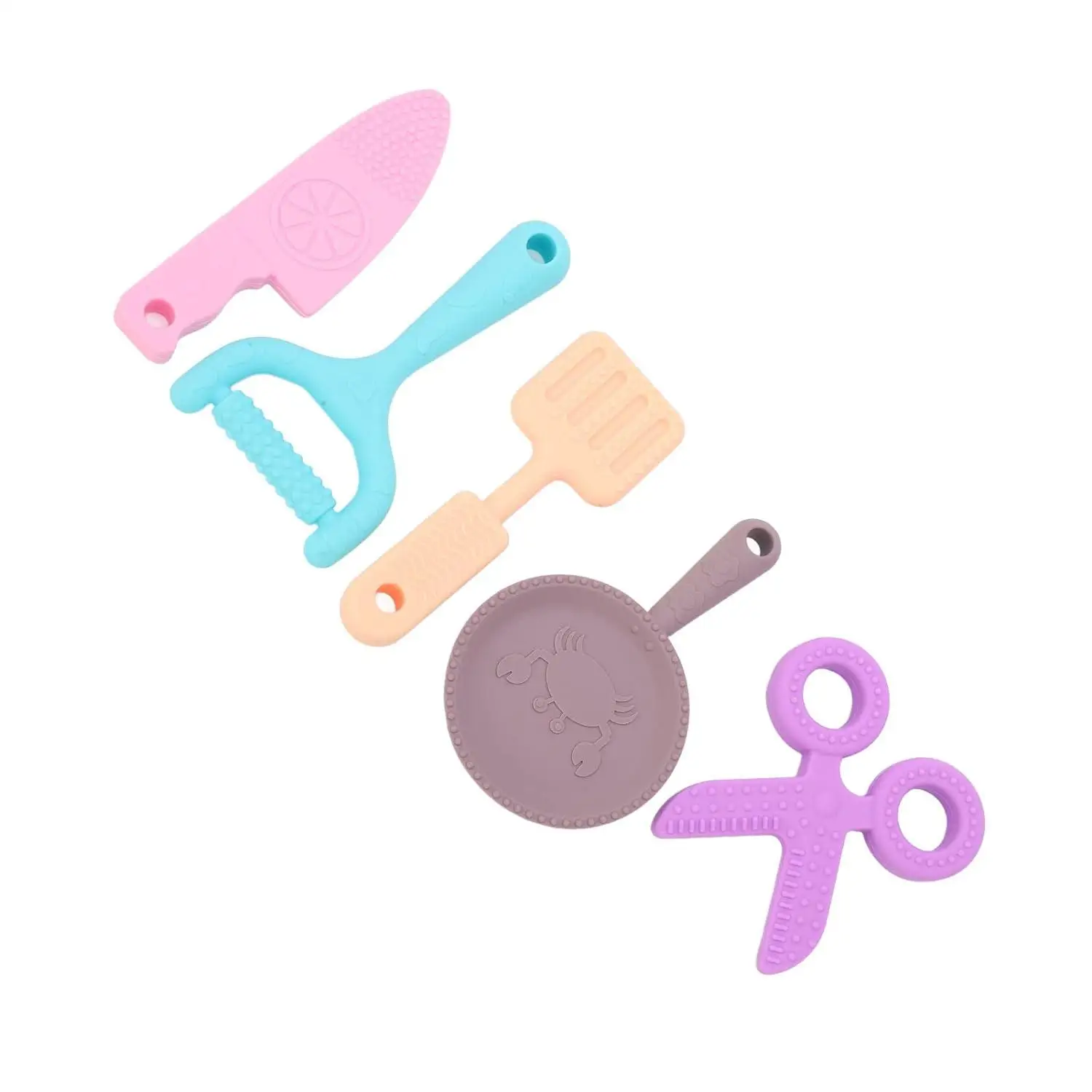 Silicone Kitchen Toys Set, for Kids Play Kitchen Accessories Play Set, Silicon Cutting Teether Soft Toys