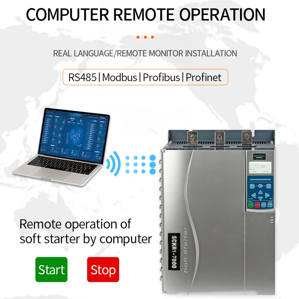 High Quality Factory price 3 Phase 380V 160KW 250HP 320A AC Electric Built In Bypass Contactor Motor Soft Starter For Motor