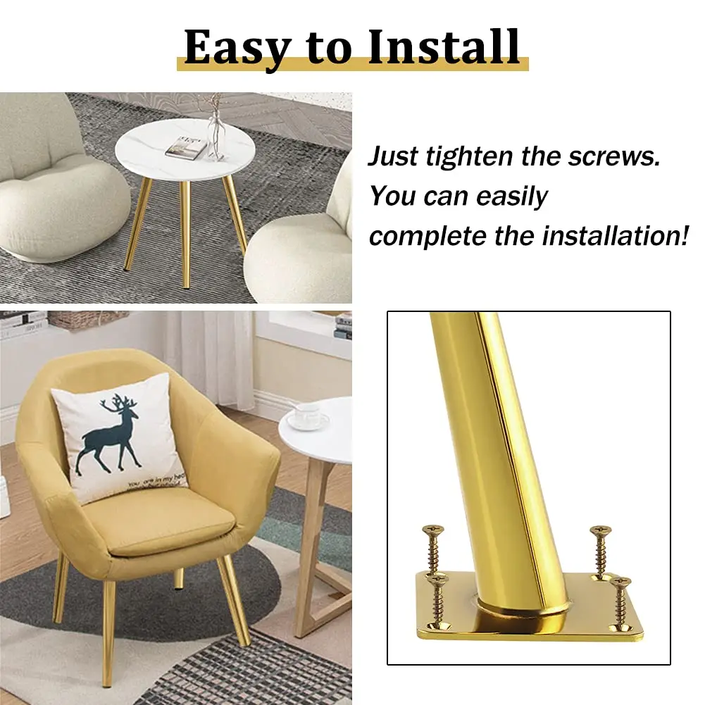 Chair Legs 16 Inch Tapered Gold Black Modern Luxury Furniture Feet Cabinets Coffee Table Metal Stool Chair Bench Legs For Chair