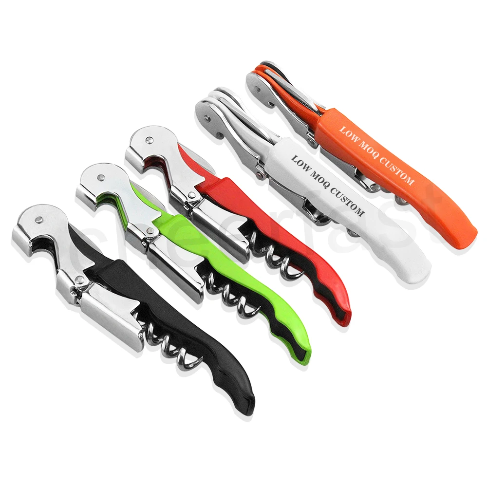 Оптовая продажа оптом изготовленный на заказ с лазерной гравировкой логотипа многофункциональный свадебный подарок винный штопор 70 г и 90 ключ для официантов