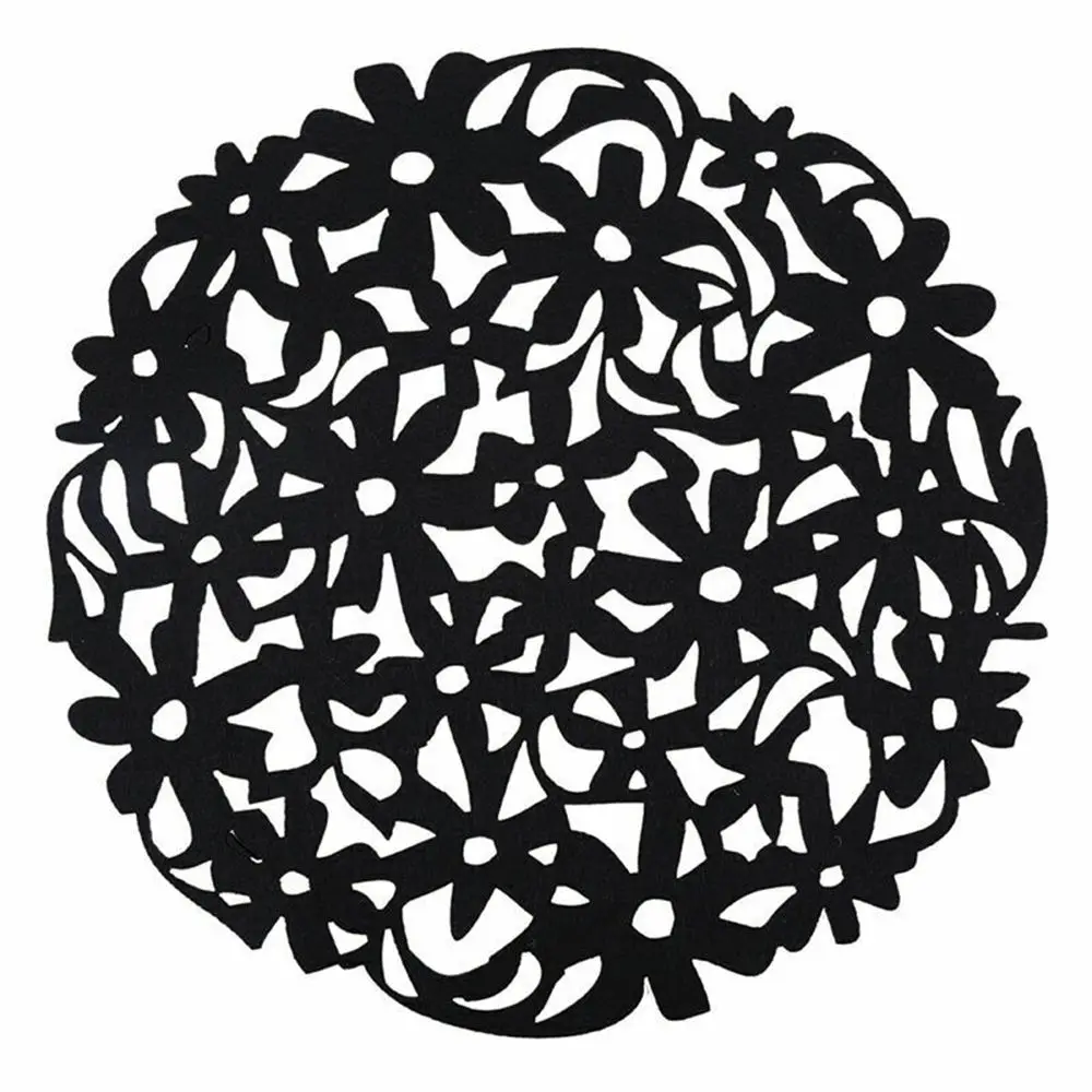 Tabletop plates Round Laser Cut Flower Felt Placemats Kitchen Dinner Table Cup Mats Cushion unusual cup holder coasterst