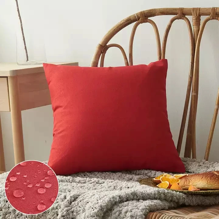 Waterproof Patio Furniture Cushion Covers Outdoor Garden Pillowcase Solid Color Polyester Sofa Throw Pillow Covers