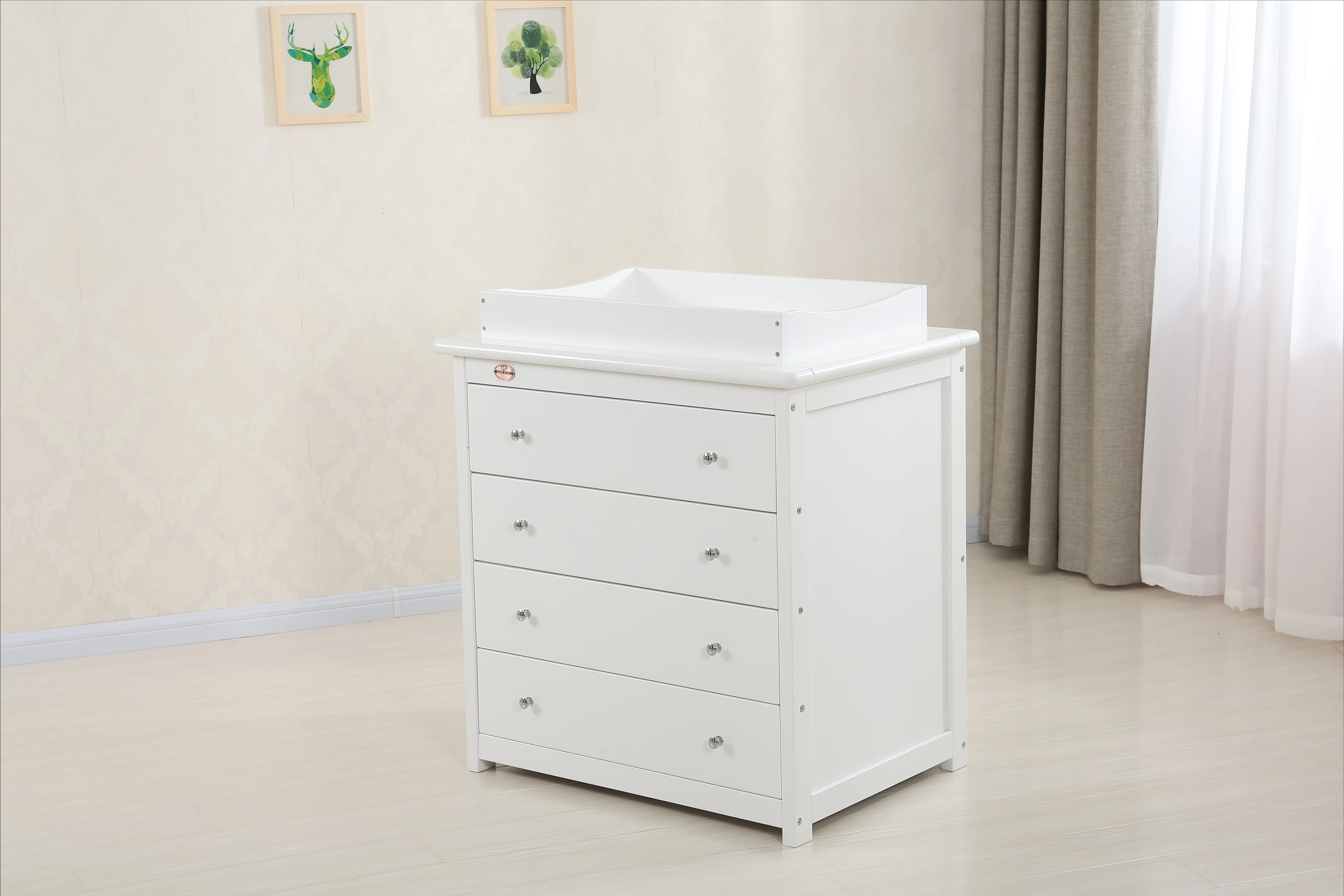 European style diaper changing table baby care table red brown baby care table customizable