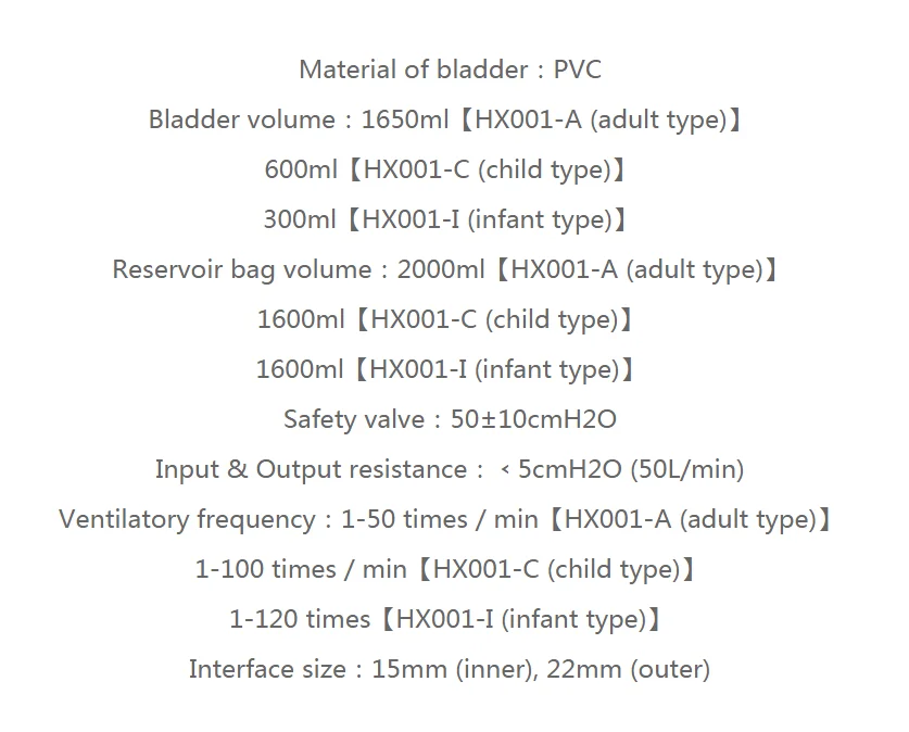 
Instruments First Aid Box PVC Manual Resuscitator Emergency Ambu Bag Hospital Adult Child Infant Type 