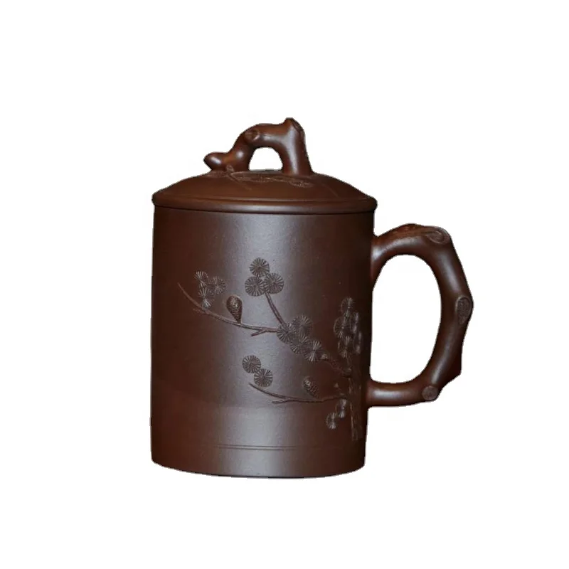 
dark-red enameled pottery Chinese classical antique ceramics customized lettering craft 