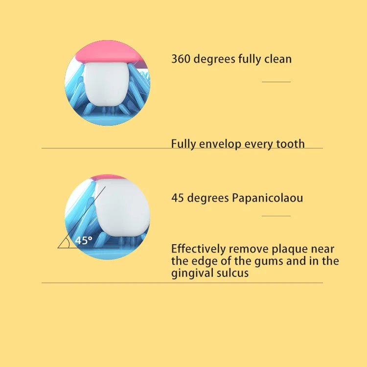 Silicone Non-Toxic Cute Baby Kids Soft Brush U Shaped Rechargeable Electric Toothbrush