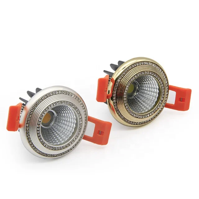 crystal LED COB ceiling spotlight lamp 3W 5W led downlight round recessed spot lights led ceiling light