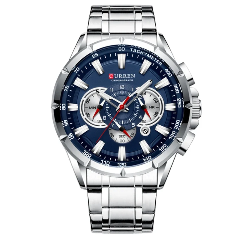 Curren New Trends Large Six Compass 3ATM Life Waterproof Mens Quartz Watch Minimalist Punk Style