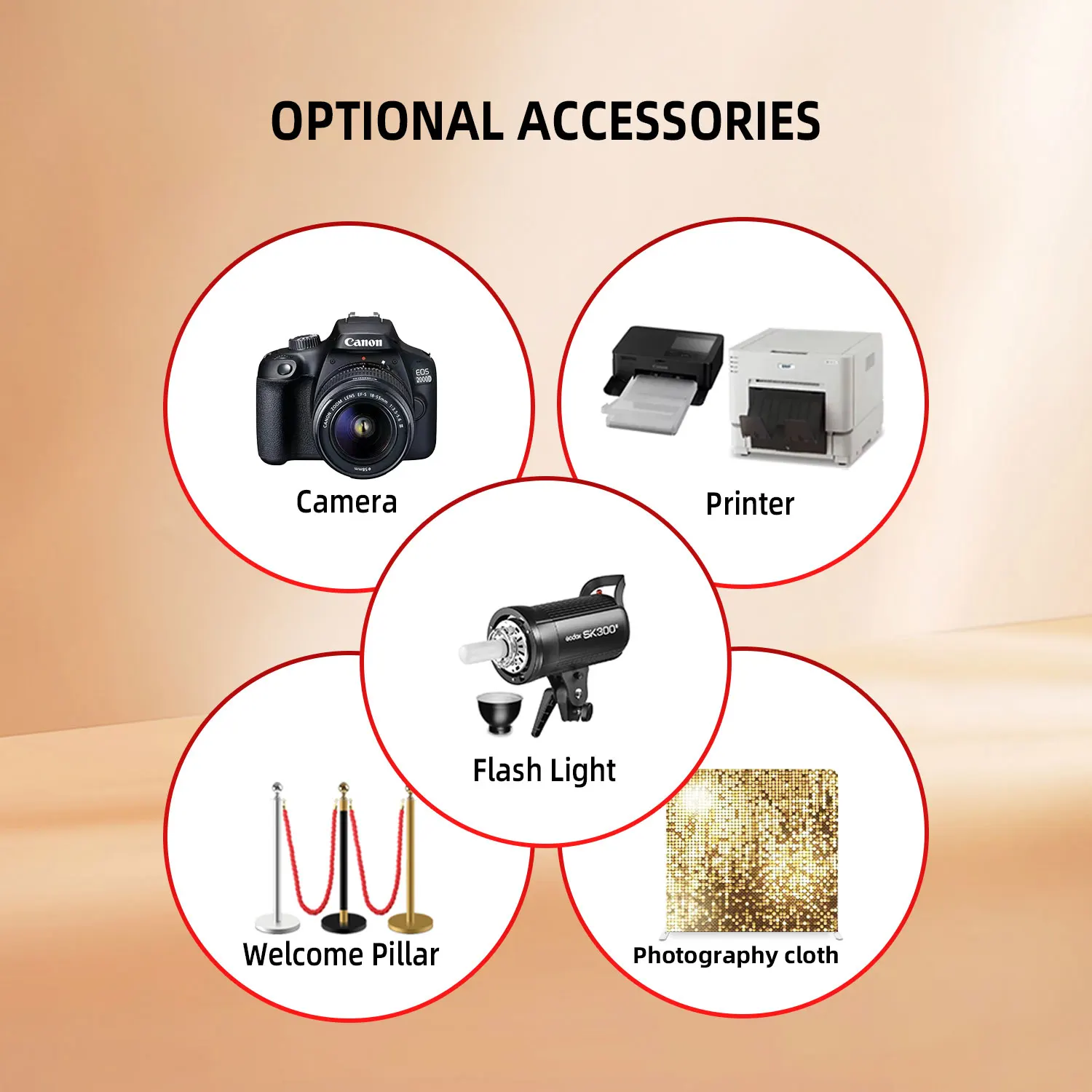 For Party Wedding Dslr Photo Booth With 21.5Inch Touch Screen With Camera Built-In Printer Selfie Photobooth