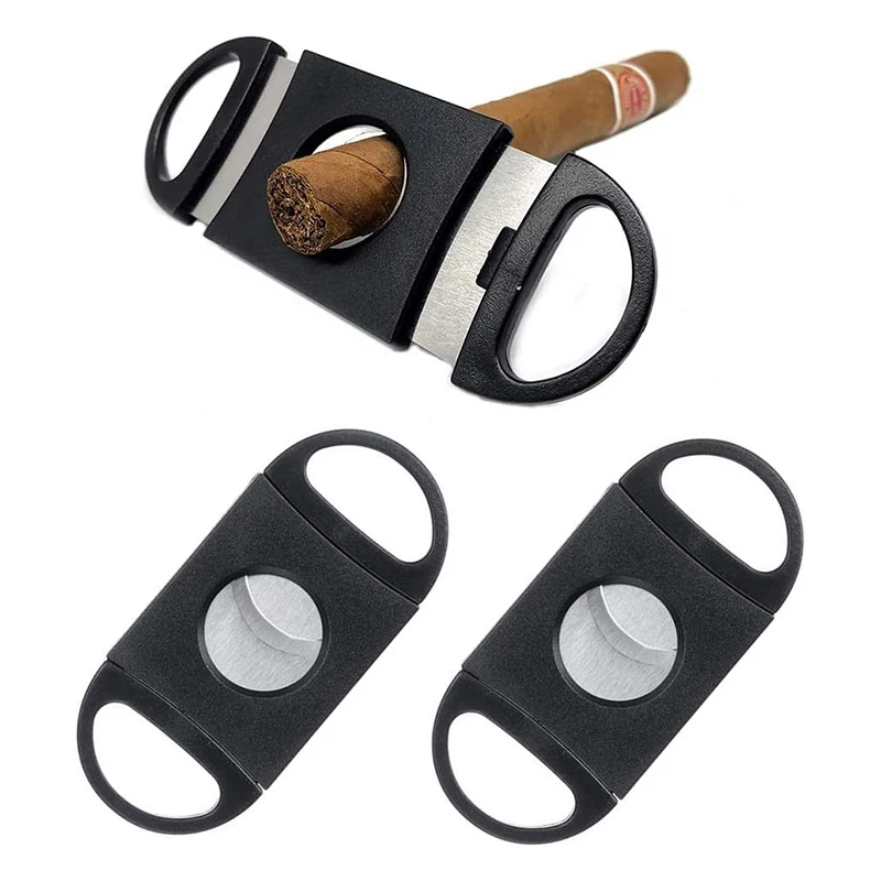 Stainless Steel Pocket Cigar Accessories With Double Guillotine Cutter Blades Cigar Cutter Scissors