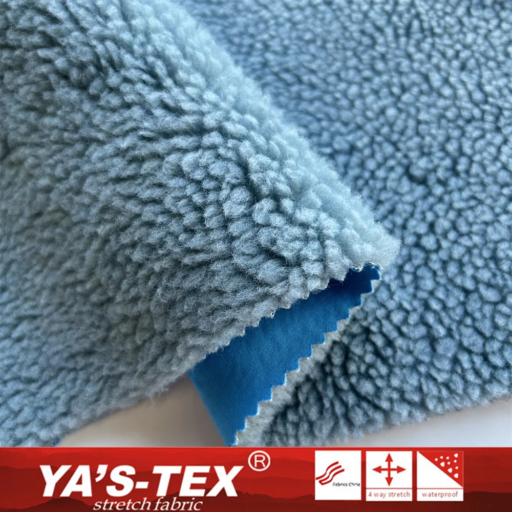 Waterproof 2 layers softshell fabric Polyester 4 way stretch fabric bonded Polyester Berber Fleece Camo Fleece sherpa fabric