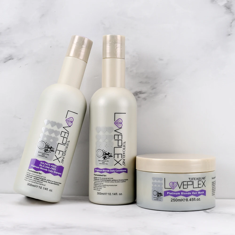 Professional Platinum Blonde Salon Treatment Brighten Hair Color Hair Fading Agent Bleaching Shampoo/Mask/Developer/Serum Set