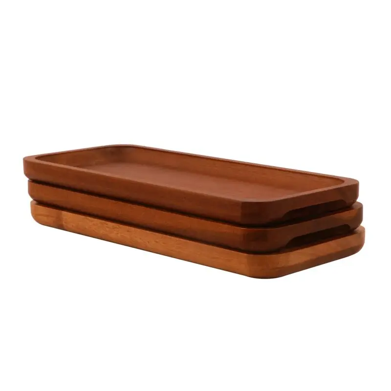 Acacia Wood Serving Platters and Trays Mini Boards Small Cheese Board Rectangle Wooden Tray for Kitchen Counter