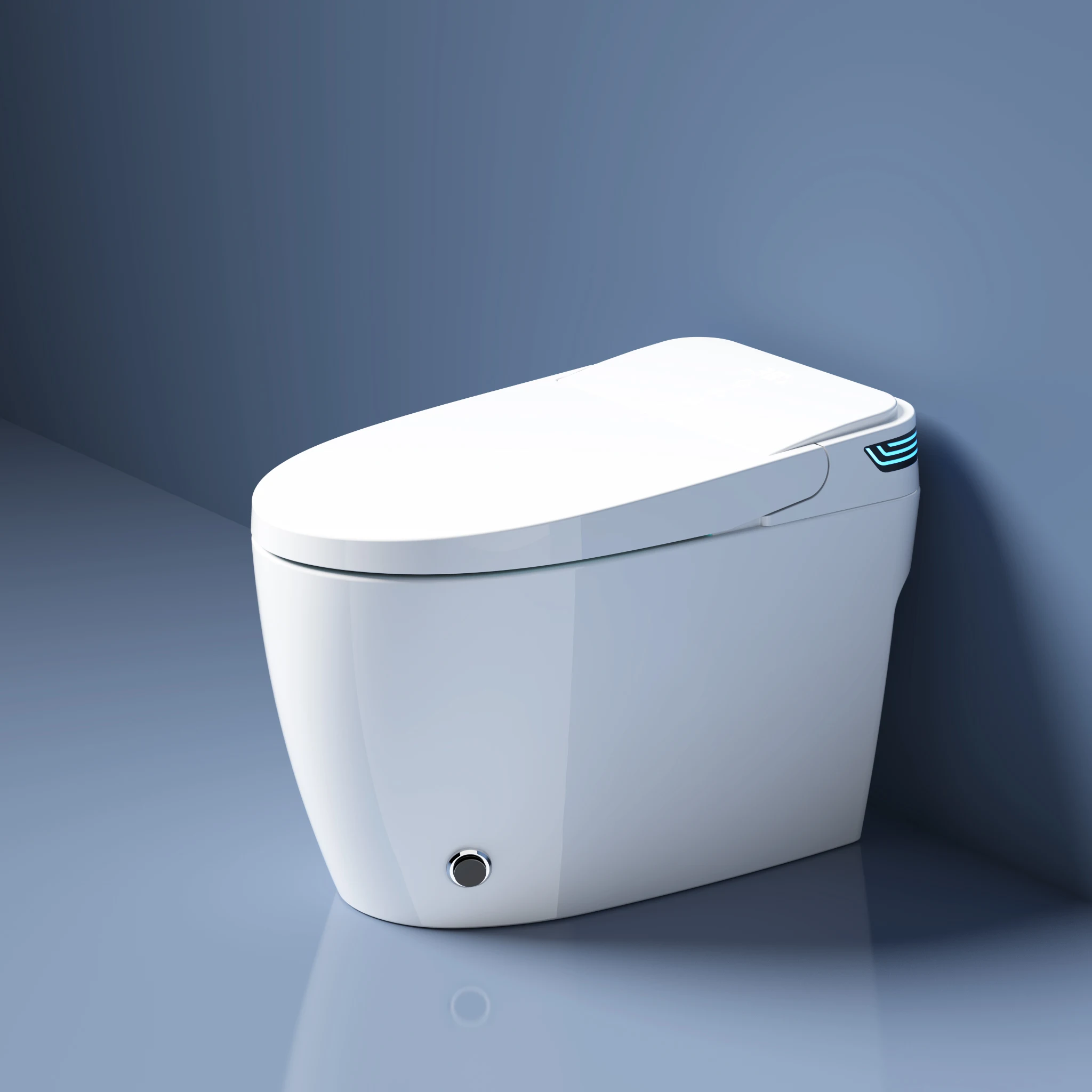 High Tec Electric Intelligent 1 Piece Close stool Wc Toilet Bowl Automatic White Smart Bidet Toilet