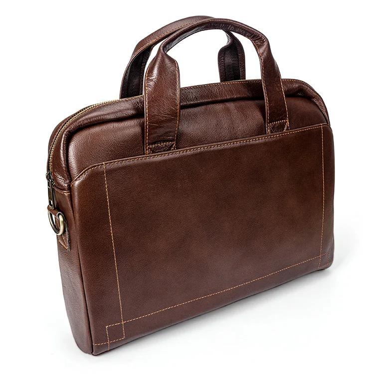 Wholesale Large Capacity Genuine Leather Luxury Designer Slim Laptop Business Briefcase