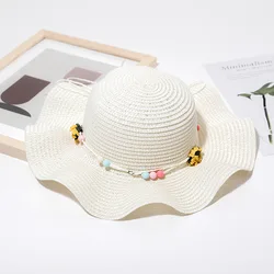 Popular Cute Child Sun Beach Summer Panama Straw Hat With Mini Little Girls Accessories Sombrero Hat