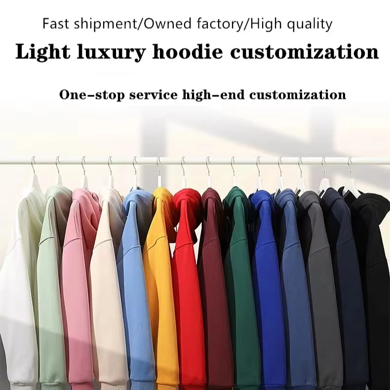 High Quality 100% Cotton Free Customization Unisex Hoodie for Men Heavy Hoodie Pullover Sweatshirt Terry Blank Hoodies