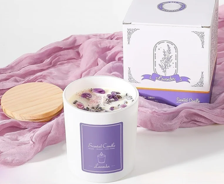 holiday gift customized logo soy scented crystal stone candles/candel luxury