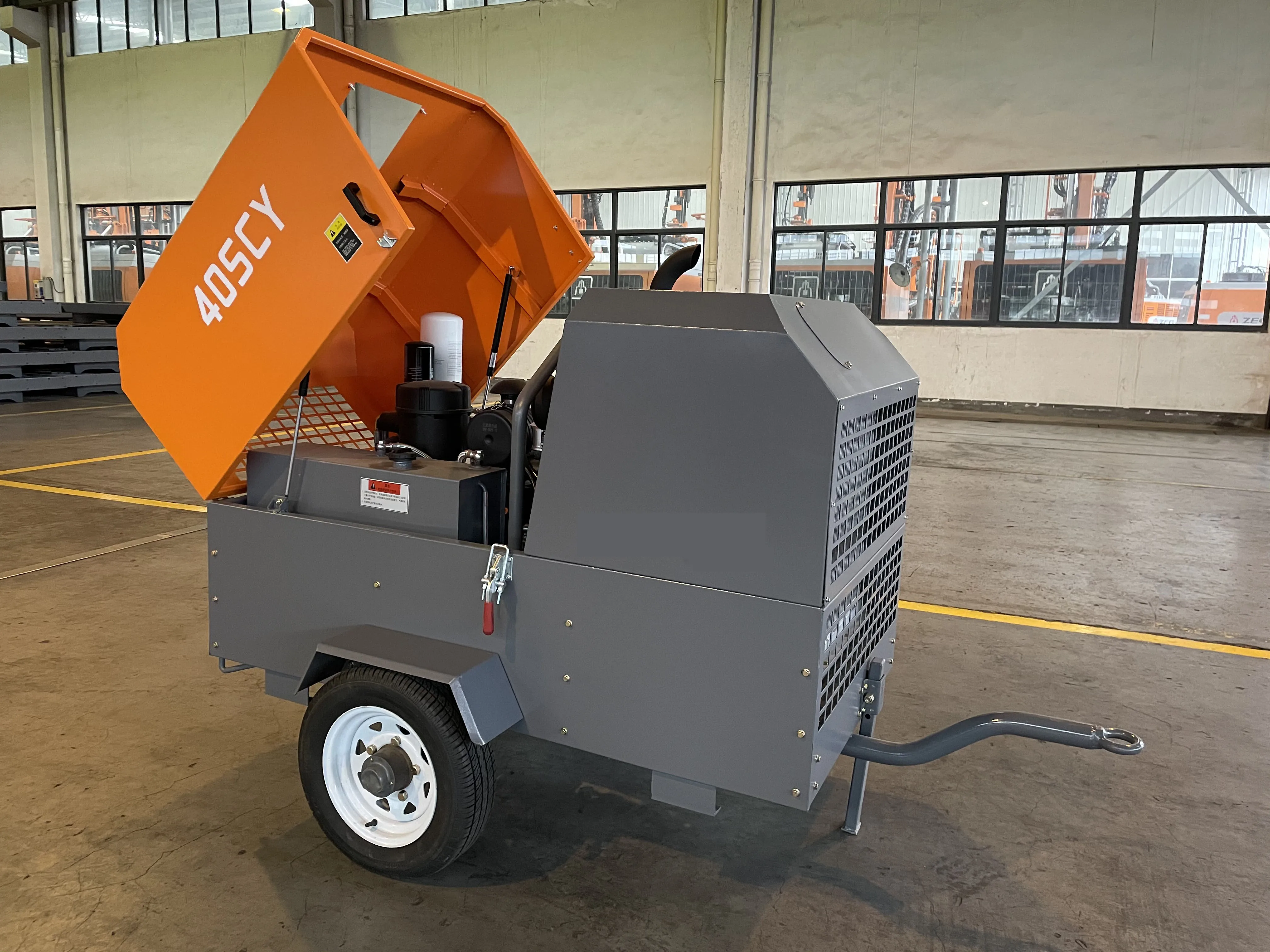 ZEGA 40SCY-7 7bar small portable diesel screw air compressor for rock drill