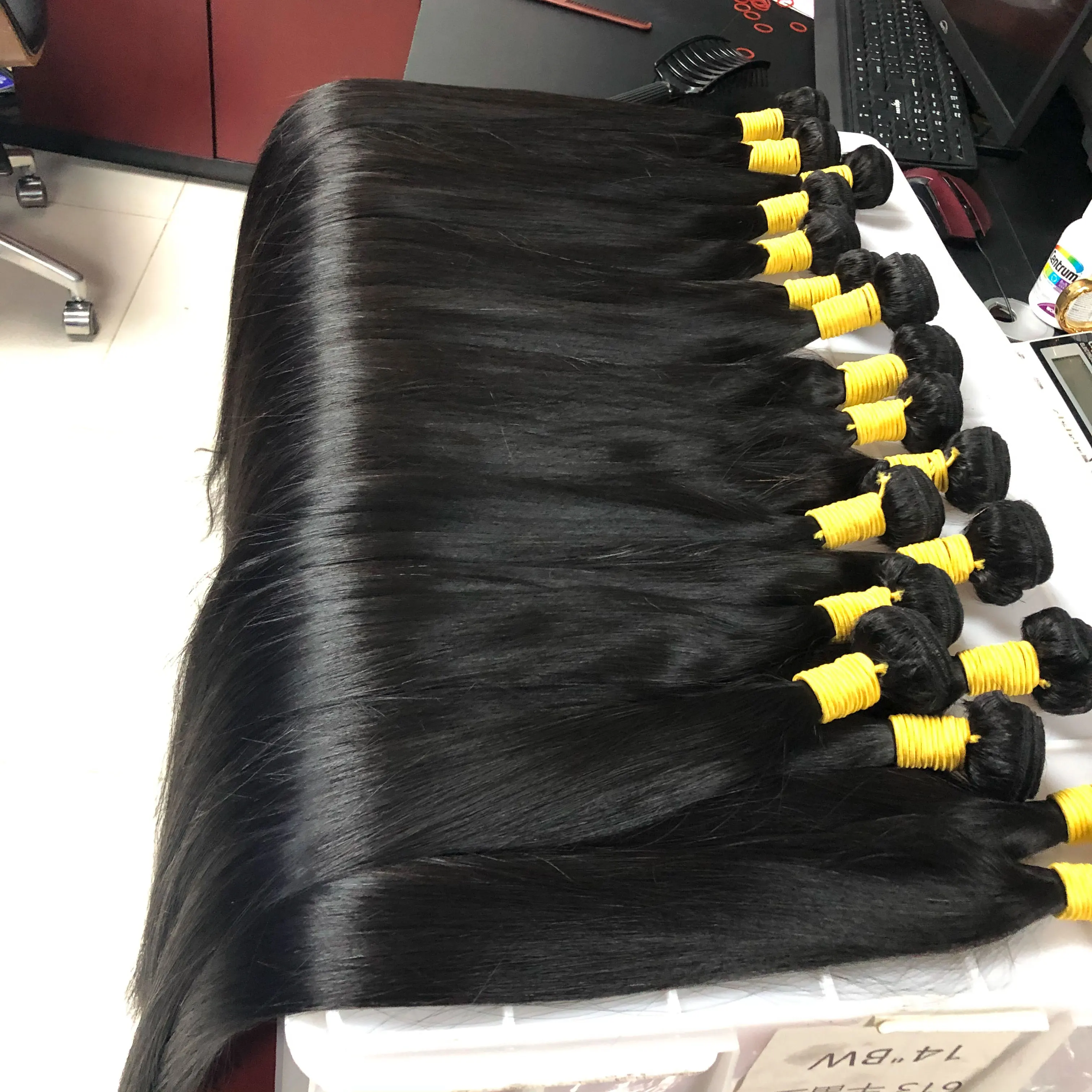 
Hair Weave Wholesale Natural Color Straight Unprocessed Virgin Hair Bundle 