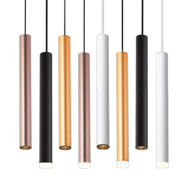 New Arrival Kitchen Dining Room Decoration Cylinder Pipe Pendant Light Long Tube Lamp LED Pendant Lamp