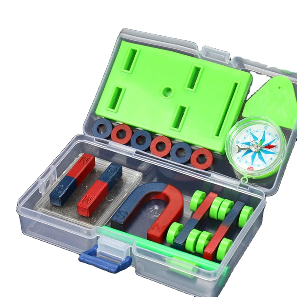 Physics DIY Bar Ring Horseshoe Compass Magnets Set Science Experiment Tool Kids Toy Teaching Resources