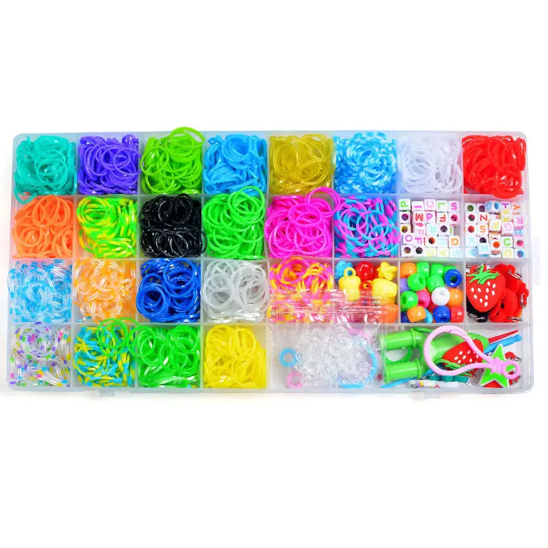 1600+ Multi Color Rubber Band Bracelets Loom Band Charms Refill Loom Bands Clips Beads Set