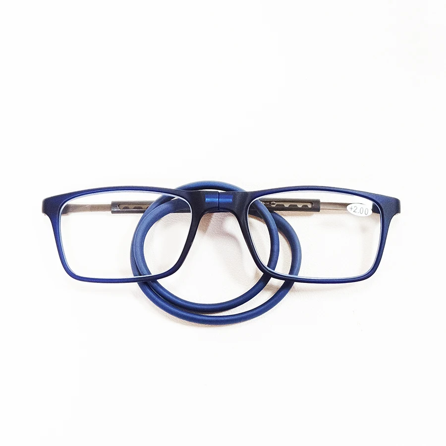Portable magnetic reading glasses that can be hung around the neck with adjustable lanyard for men and women