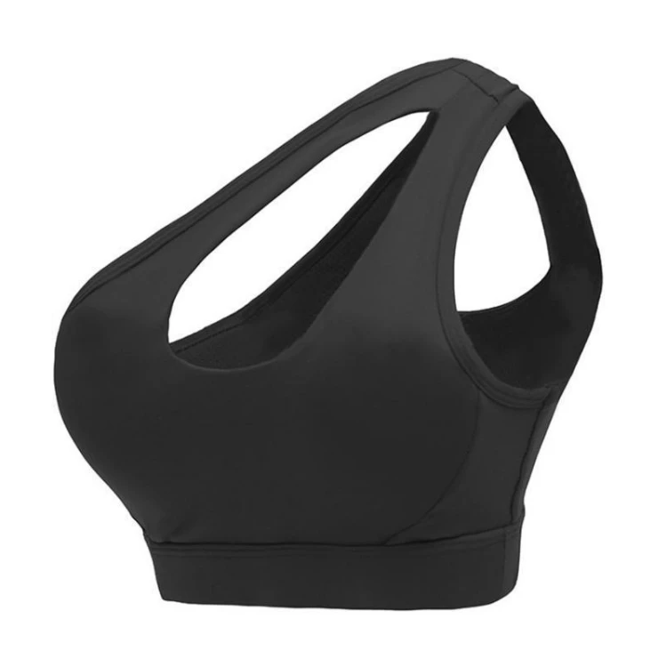 Youth Cheap and Latest Cheetah One Strap High Impact Adjustable Blank Built in Push up One Shoulder Sports Bra