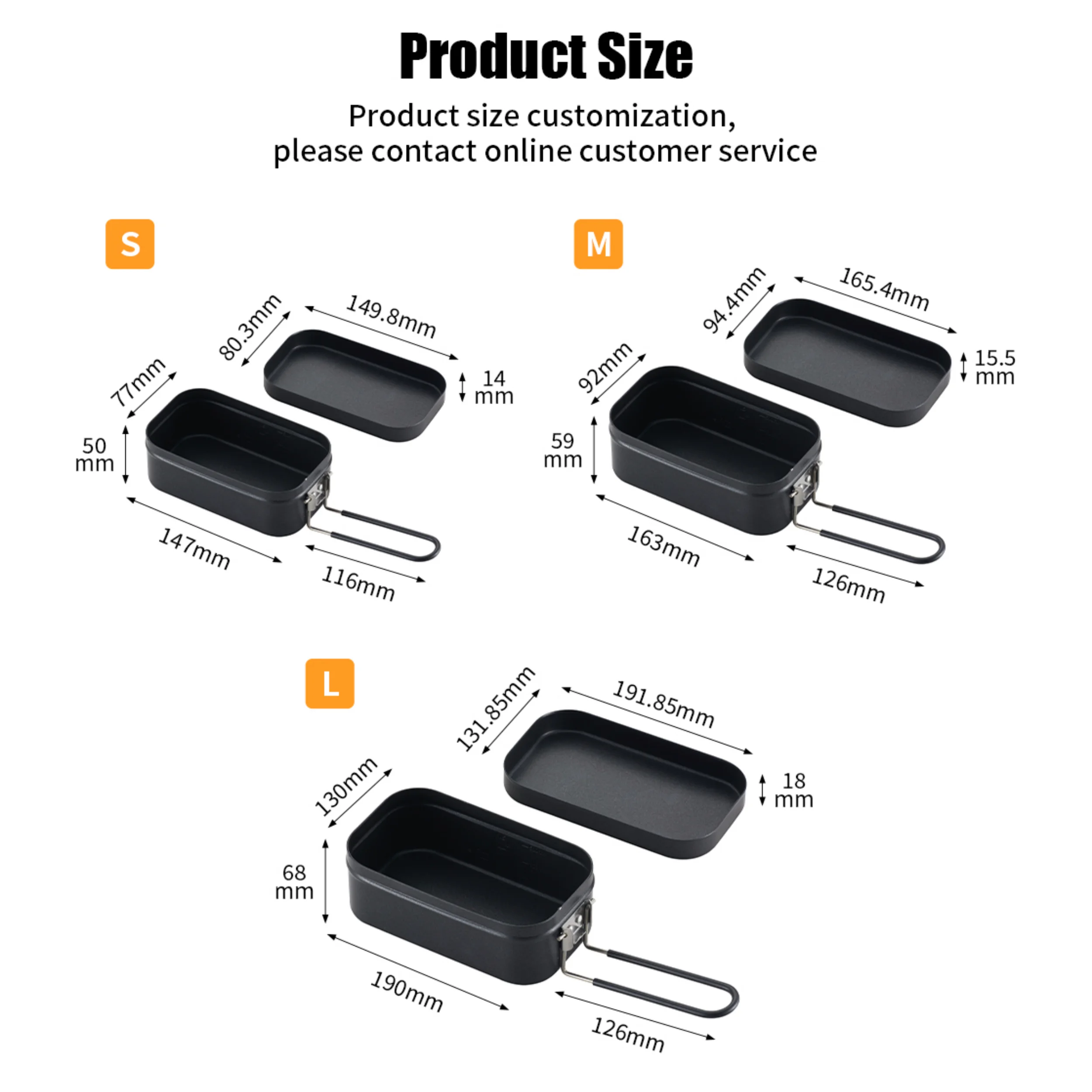 Hot Selling Portable Lightweight Outdoor Hiking Camping Mess Kit Custom Aluminum Mess Tin Box