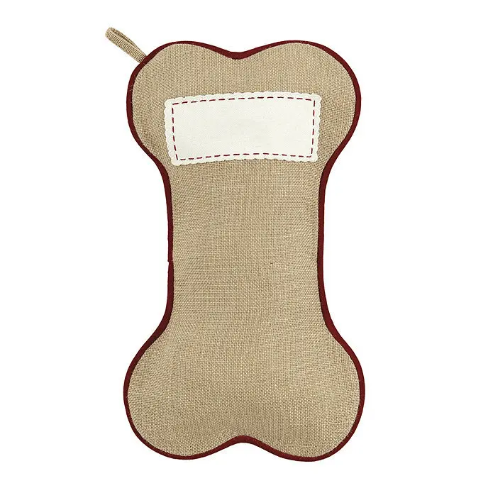 New foreign trade Christmas stocking gift bag Christmas atmosphere decoration supplies jute dog bone Christmas